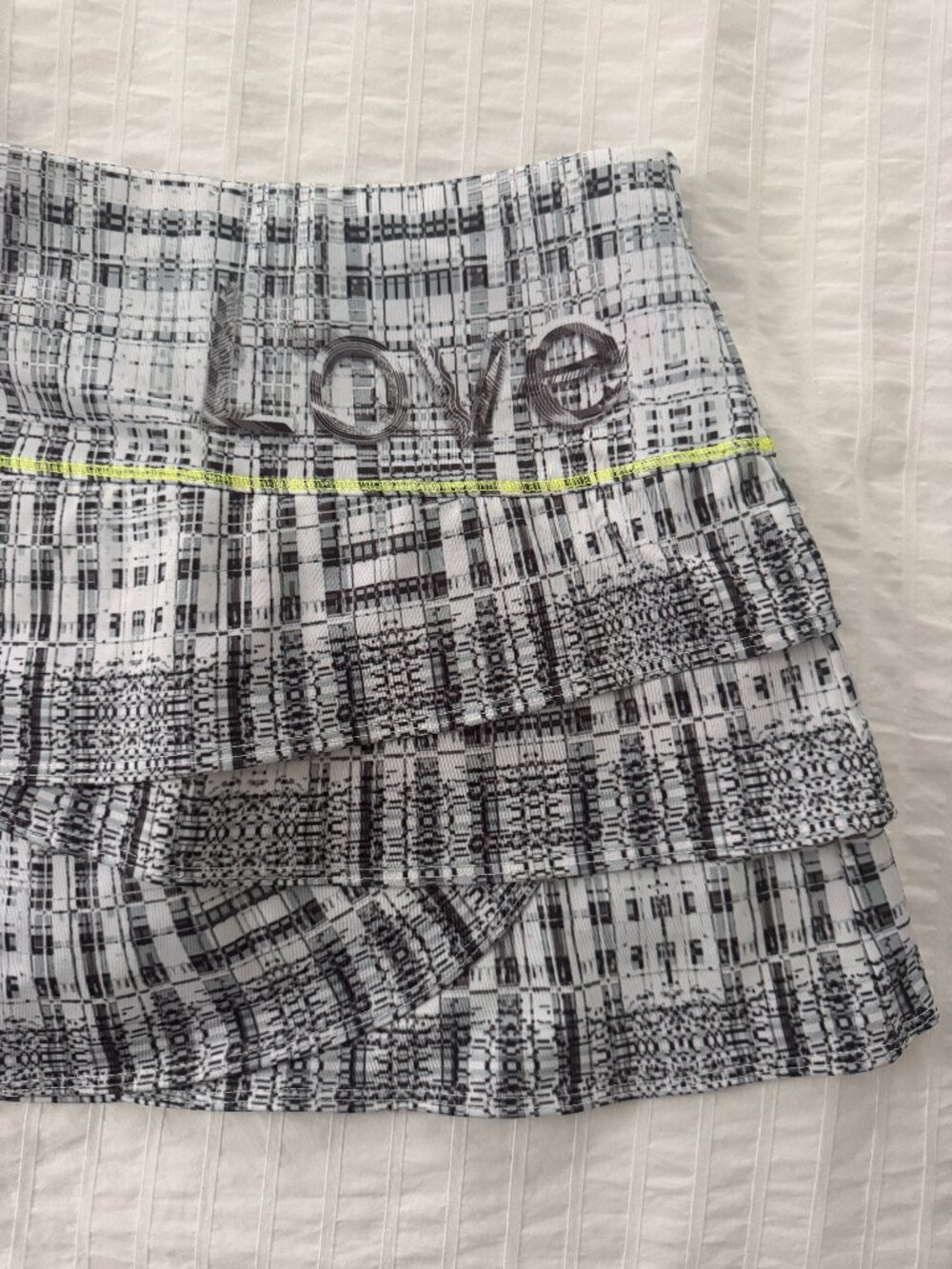 Lucky in Love Tennis Skirt — White & Gray | Size XS | Like New | Pickleball